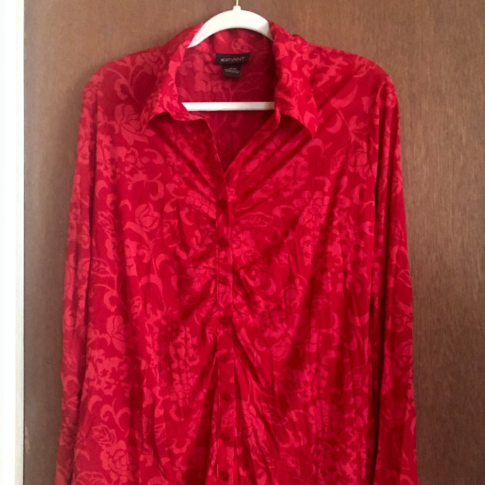 Layne Bryant Wmn's 18/20 Ruched front blouse